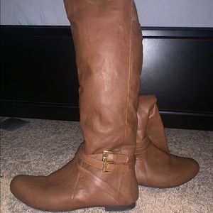 Mid-calf Small Heel Brown Boots
